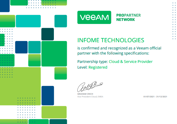 Infome technologies is veeam official partner
