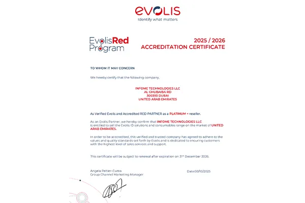 Official <em>Evolis</em> Platinum Plus Partner in UAE