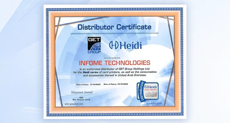 Infome Authorized Heidi Distributor 2026 Certificate